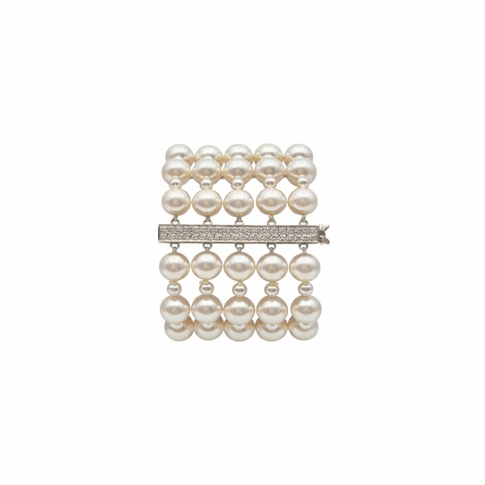 Chanel Vintage Pearl and Diamond Bracelet